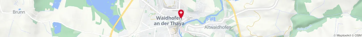 Kartendarstellung des Standorts für Apotheke Zum schwarzen Adler in 3830 Waidhofen an der Thaya